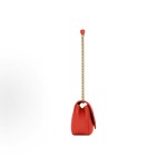 SAINT LAURENT YSL LOULOU bronze metal accessories, envelope bag, crossbody single-shoulder bag, small size for women, red
